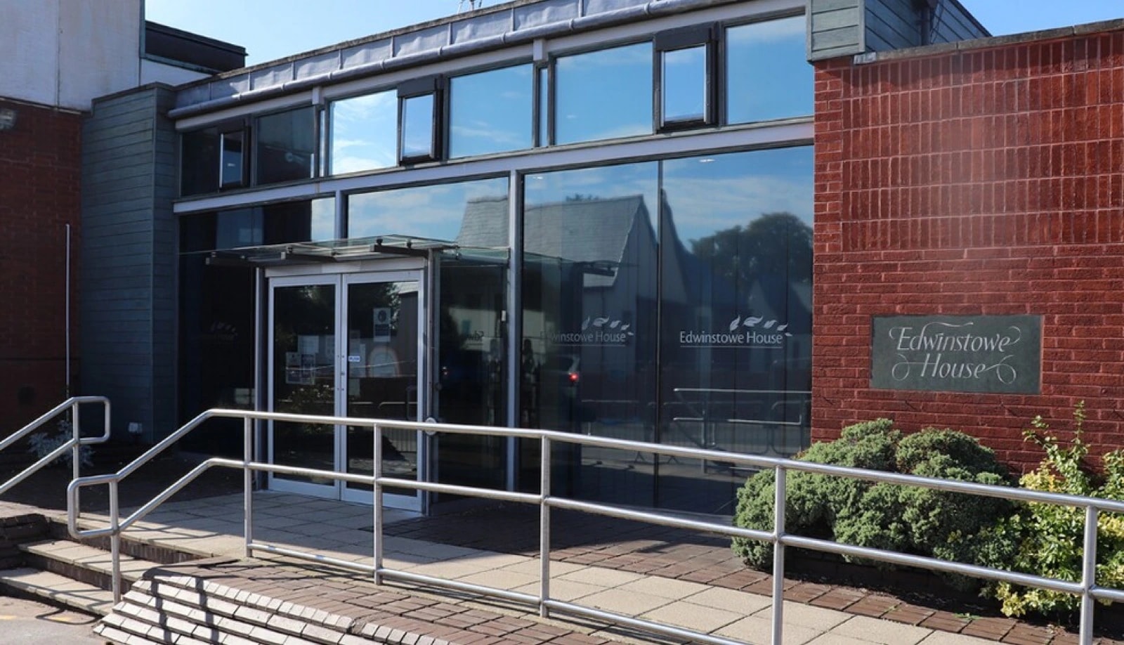 Entrance to Edwinstowe House, RorTech Partners' new office on High Street, Edwinstowe